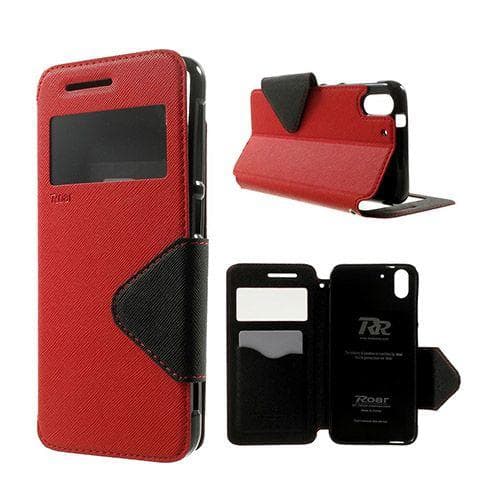 Roar Korea HTC Desire Eye Læder Flip Etui - Rød