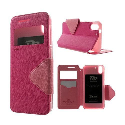 Roar Korea HTC Desire Eye Læder Flip Etui - Lyserød
