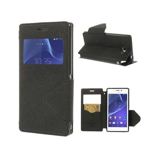 Marklund (Sort) Sony Xperia M2 Læder Flip Etui
