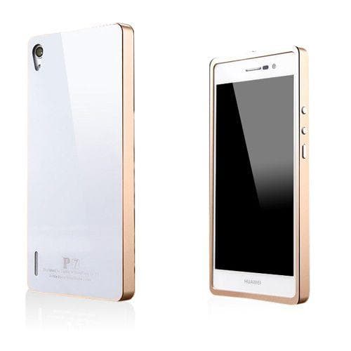 Brandes (Valkoinen / Kulta) Huawei Ascend P7 Alumiini Suojak