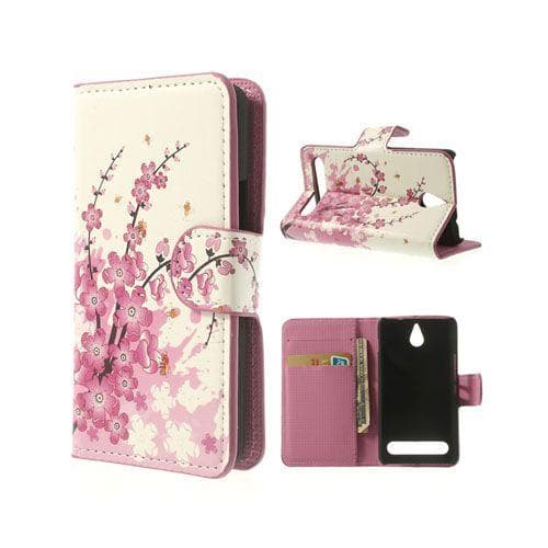 Moberg (Pink Blomme) Sony Xperia E1 Læder Flip Etui