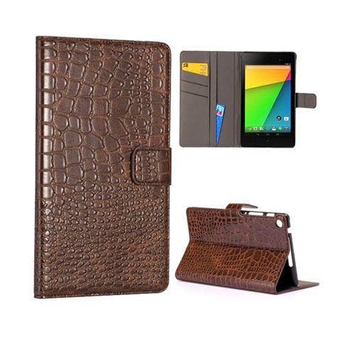 Croco (Ruskea) Google Nexus 7 II Nahkakotelo