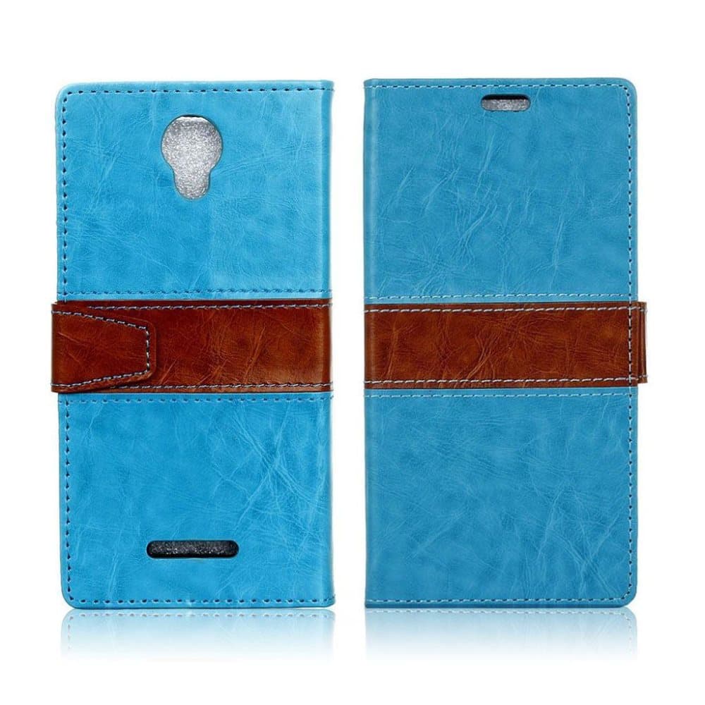 Alcatel Pixi 4 (5) 3G læder-etui med holder - Blå