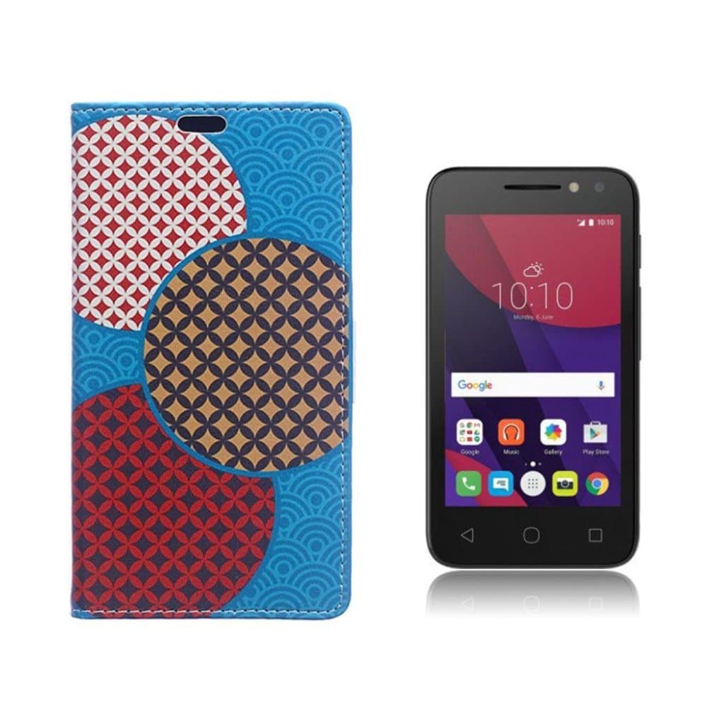 Alcatel OneTouch Pixi 4 (4) beskyttende læder-etui - Cirkler
