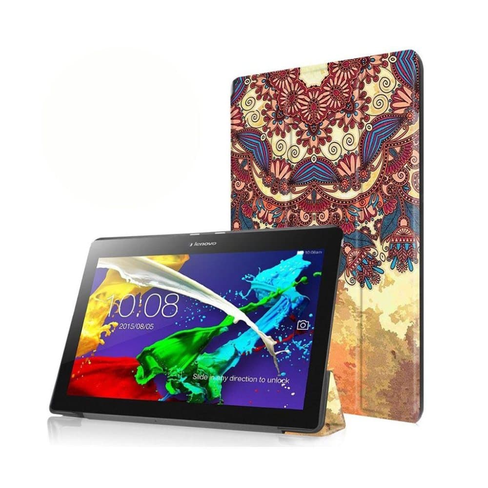 Lenovo Tab 2 A10-30 Taittuva Nahkakotelo Standillä - Retro K