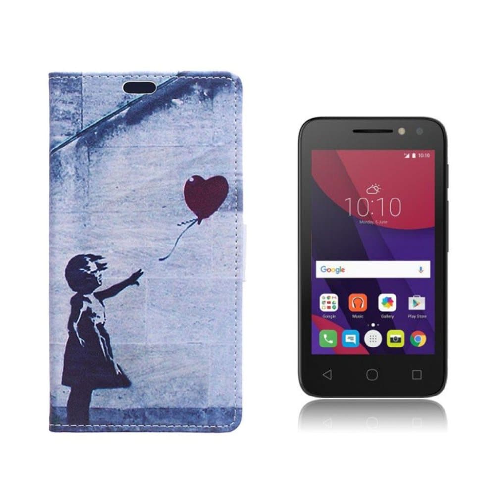 Alcatel OneTouch Pixi 4 (4) læder-etui - Pige slipper ballon