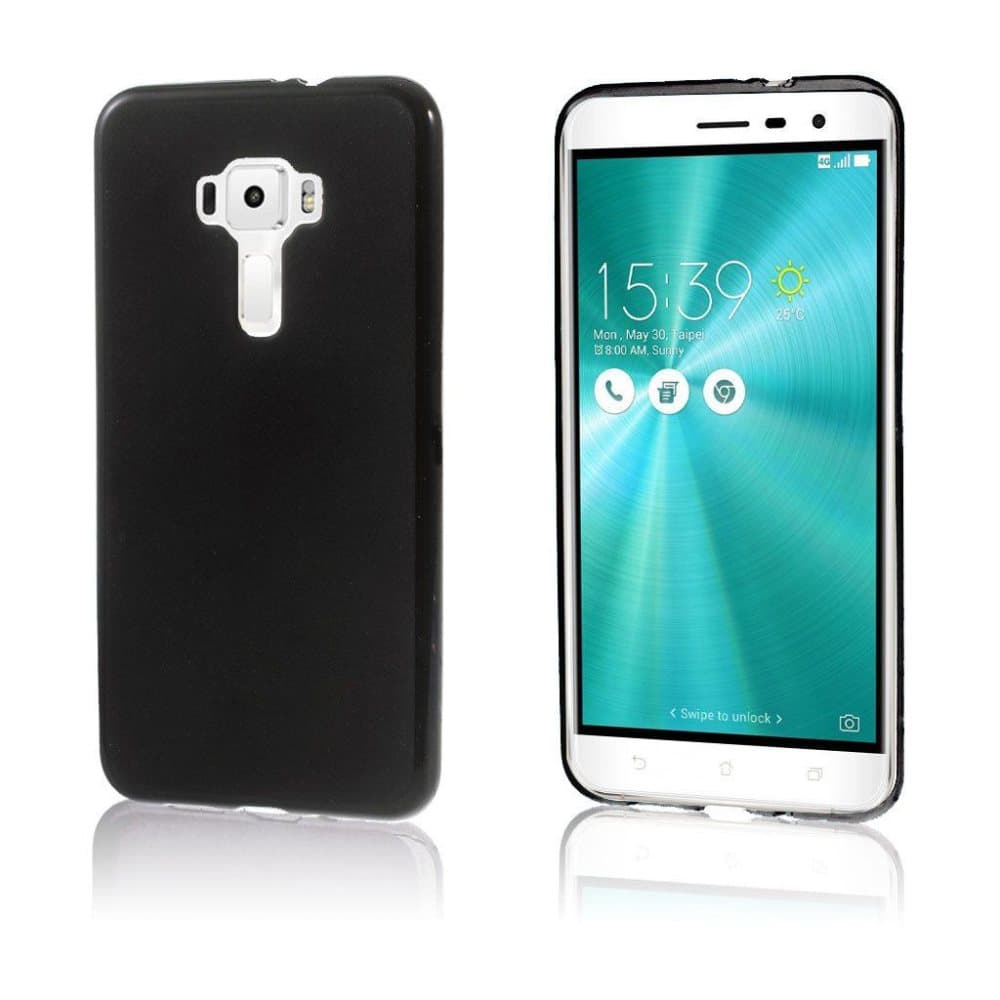 Wulff Asus Zenfone 3 ZE552KL Huurteinen Joustava Kuori - Mus