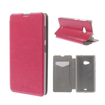 Mankell Microsoft Lumia 535 Læder Flip Etui - Hot Pink