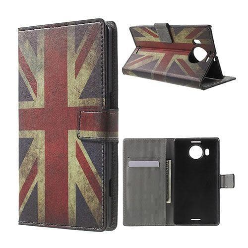 Moberg Microsoft Lumia 950 XL Läder Fodral - Retro UK Flagga