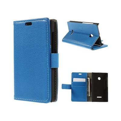 Mankell Microsoft Lumia 532 Læder Etui Med Kort Holder - Blå