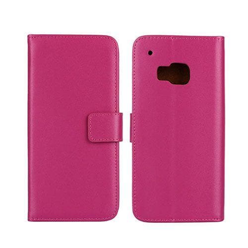 Lönnrot HTC One M9 Ægte Læder Etui Med kortholder - Hot Pink