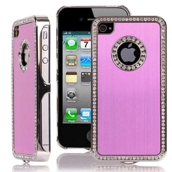 Jewel Sølv Kant (Lys Pink) iPhone 4/4S Cover