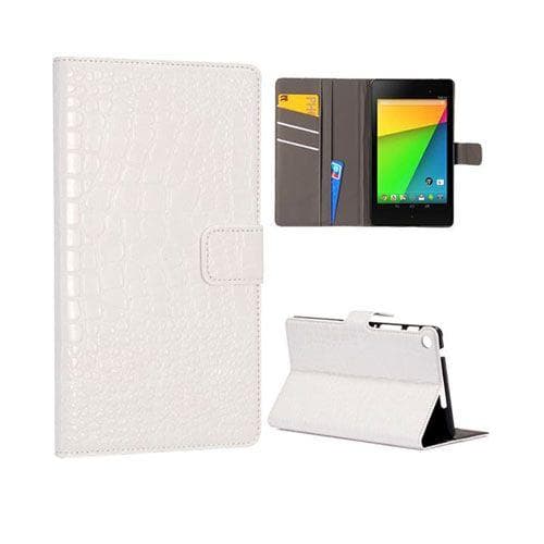 Croco (Valkoinen) Google Nexus 7 II Nahkakotelo