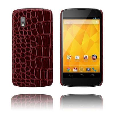 Croco (Ruskea) LG Google Nexus 4 Suojakuori