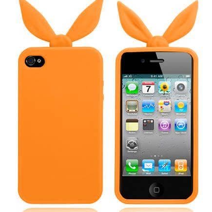 Funny Bunny (Oranssi) iPhone 4/4S Silikonikuori
