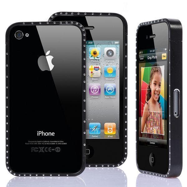 Victoria Diamonds (Sort) Bling iPhone 4/4S Aluminium Bumper
