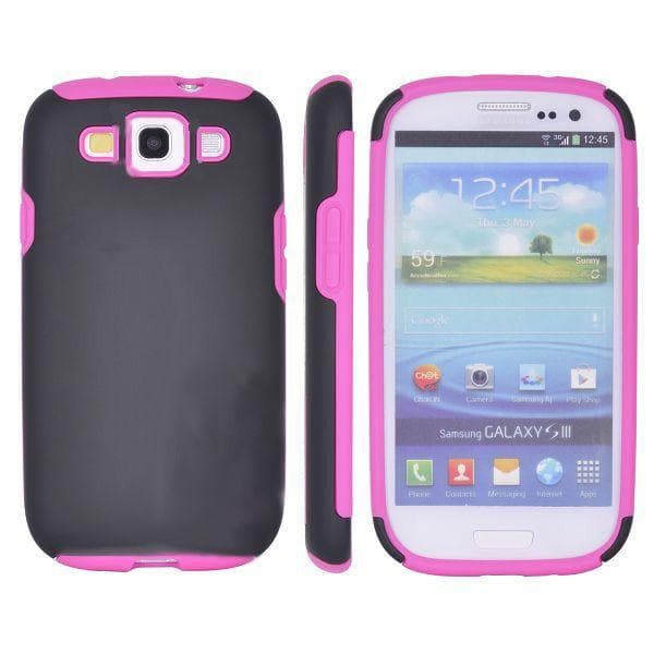 DualShell (Musta - Kuuma Pinkki) Samsung Galaxy S3 Suojakuor
