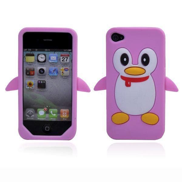 Glad Pingvin (Pink) iPhone 4S Cover