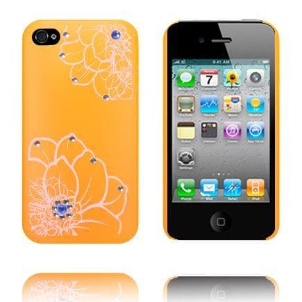 Diamant Blomst - Matt Transparent (Orange) iPhone 4S Cover