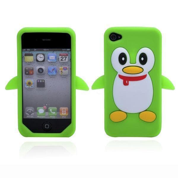 Glad Pingvin (Grøn) iPhone 4S Cover