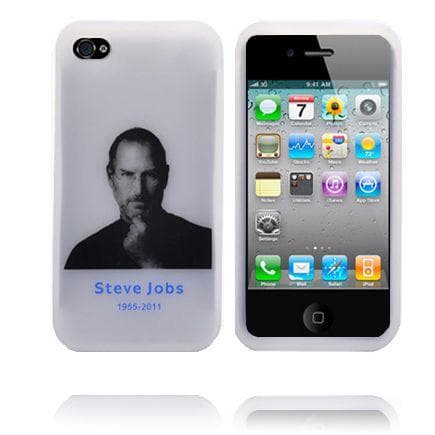 Soft Steve Jobs iPhone 4S Cover (Hvid Kant)