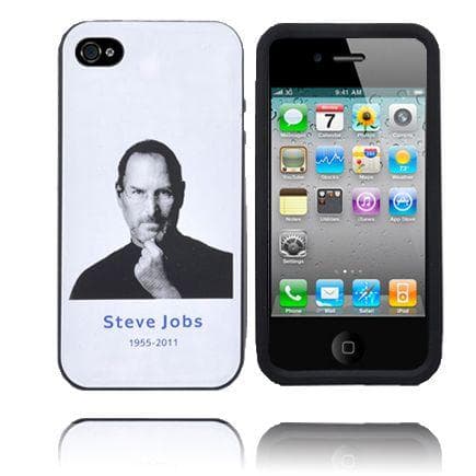 Soft Steve Jobs iPhone 4S Cover (Sort Kant)