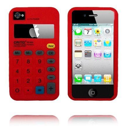 Calculator (Rød) iPhone 4 Cover
