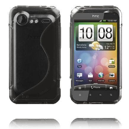 S-Line Läpikuultava (Musta) HTC Incredible S Suojakuori