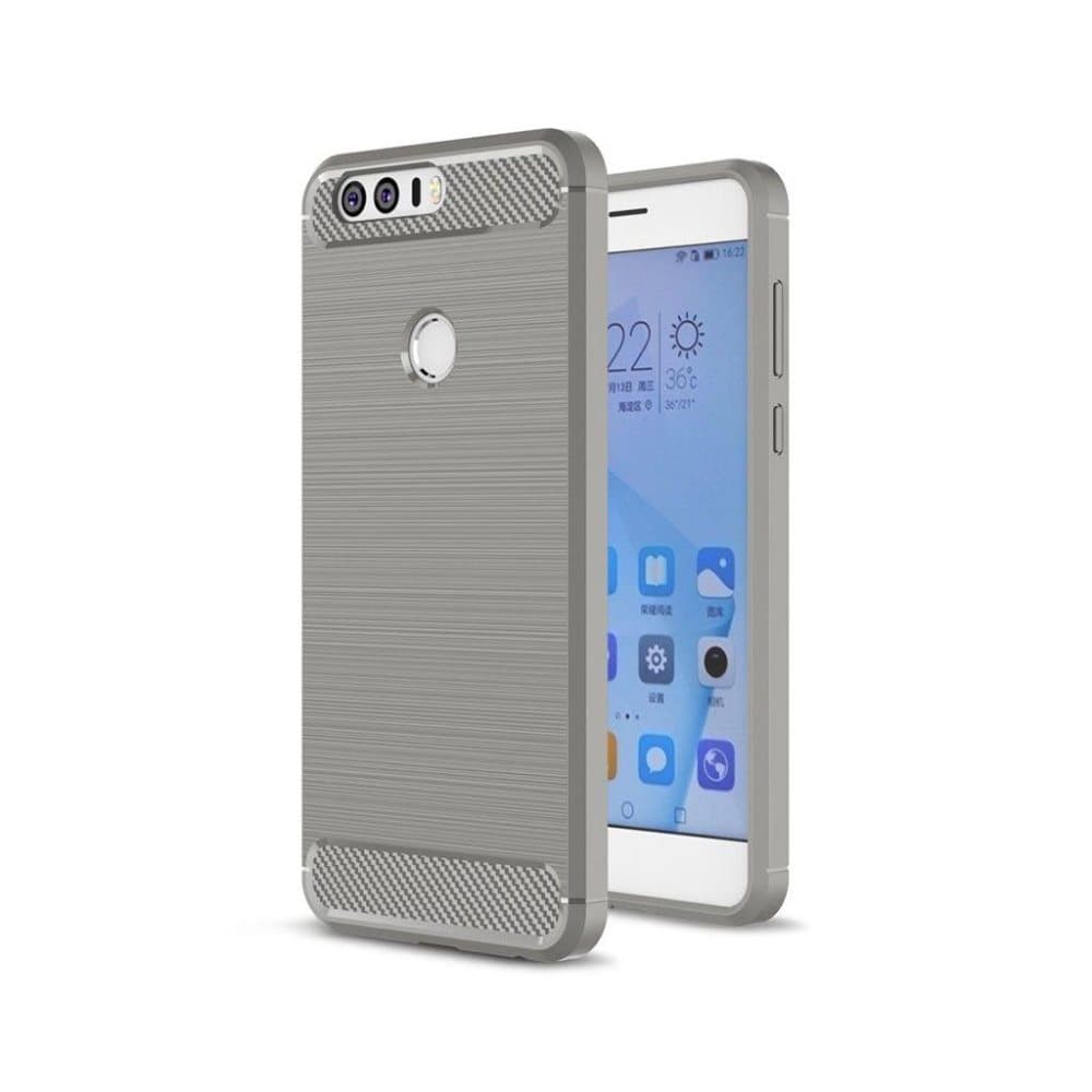 Huawei Honor 8 børstet siliconecover - Grå