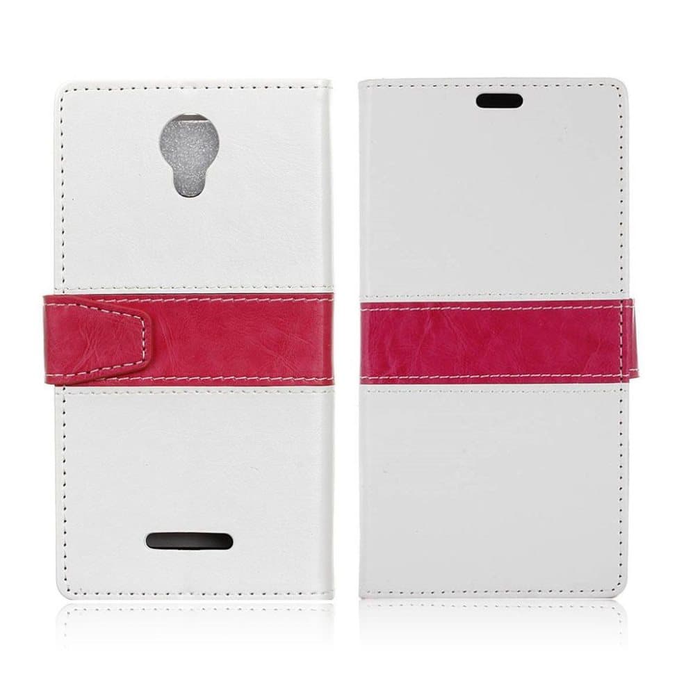 Alcatel Pixi 4 (5) 3G læder-etui med holder - Hvid