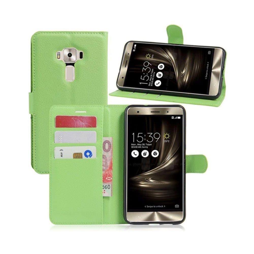 Asus Zenfone 3 Deluxe (ZS570KL) beskyttende læder-etui - Grø
