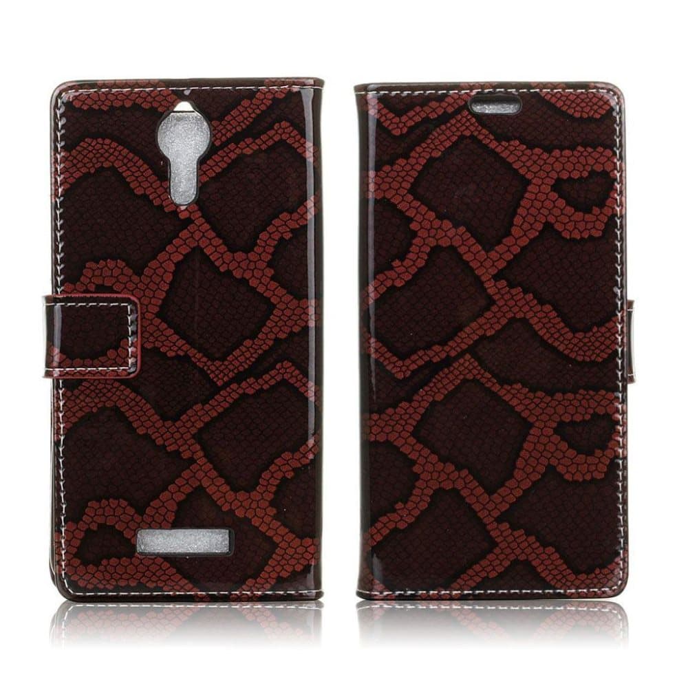 Acer Liquid Zest Plus læder-etui m. leopardmønster - Rød