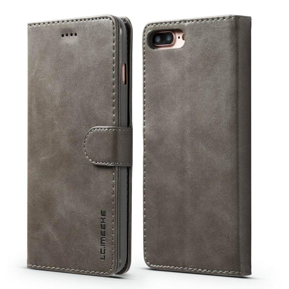 LC.IMEEKE iPhone 7 Plus / 8 Plus Fodral med plånbok - Grå