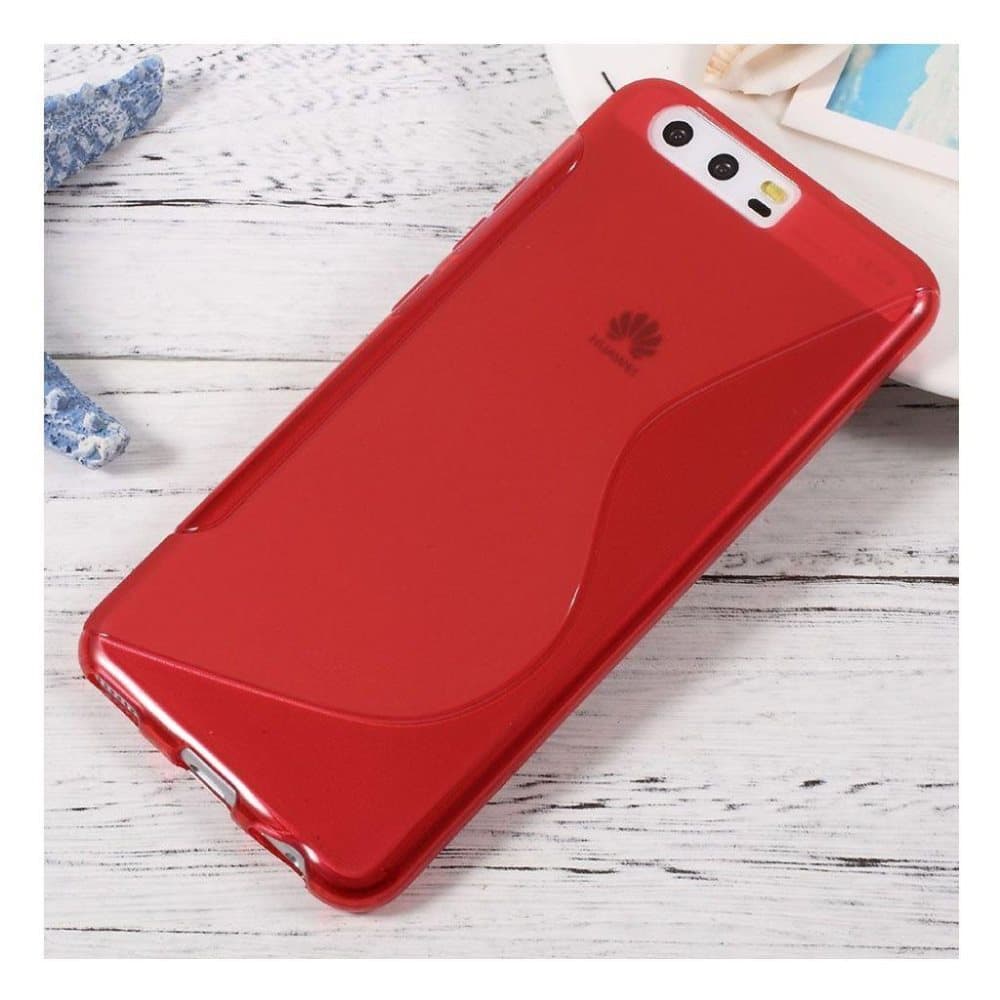 Huawei P10 Stilrent og holdbart silikonecover - Rød