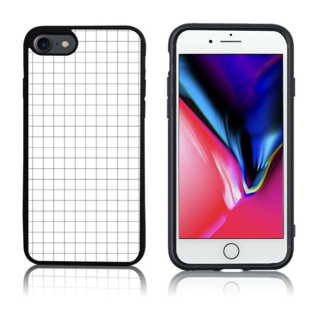 iPhone 7 / 8 Flexibelt skal med motiv - Vit rutigt