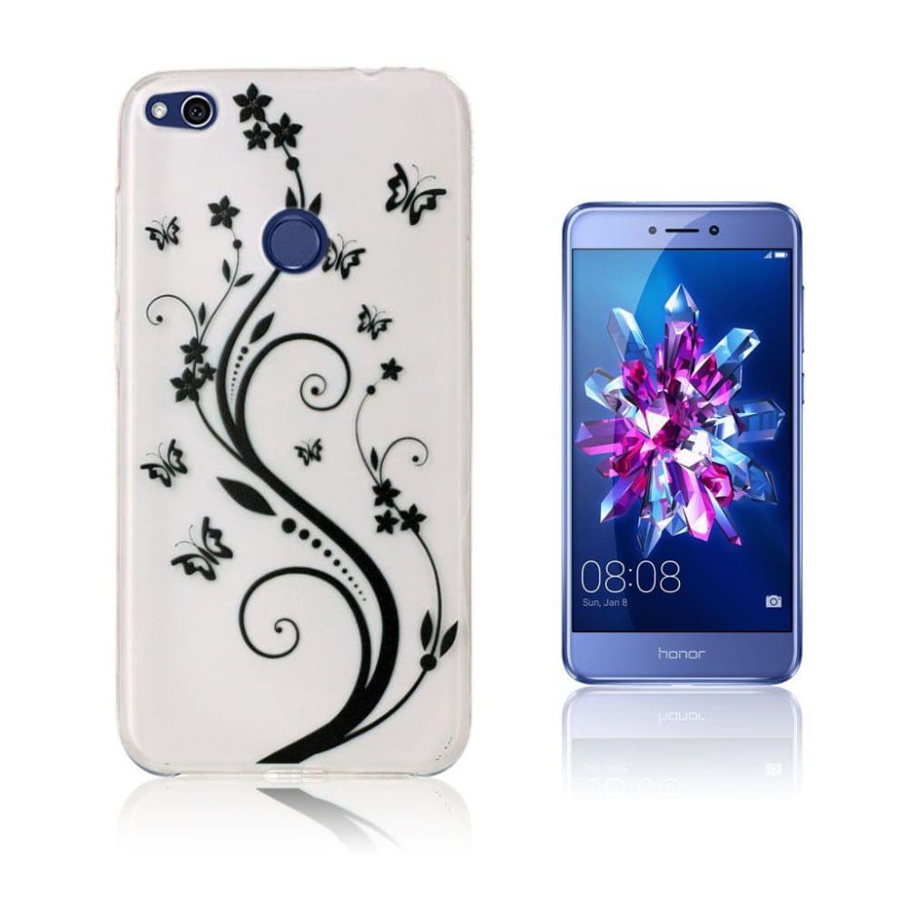 Honor 8 Lite Stilfuldt og holdbart silikonecover - Blomster