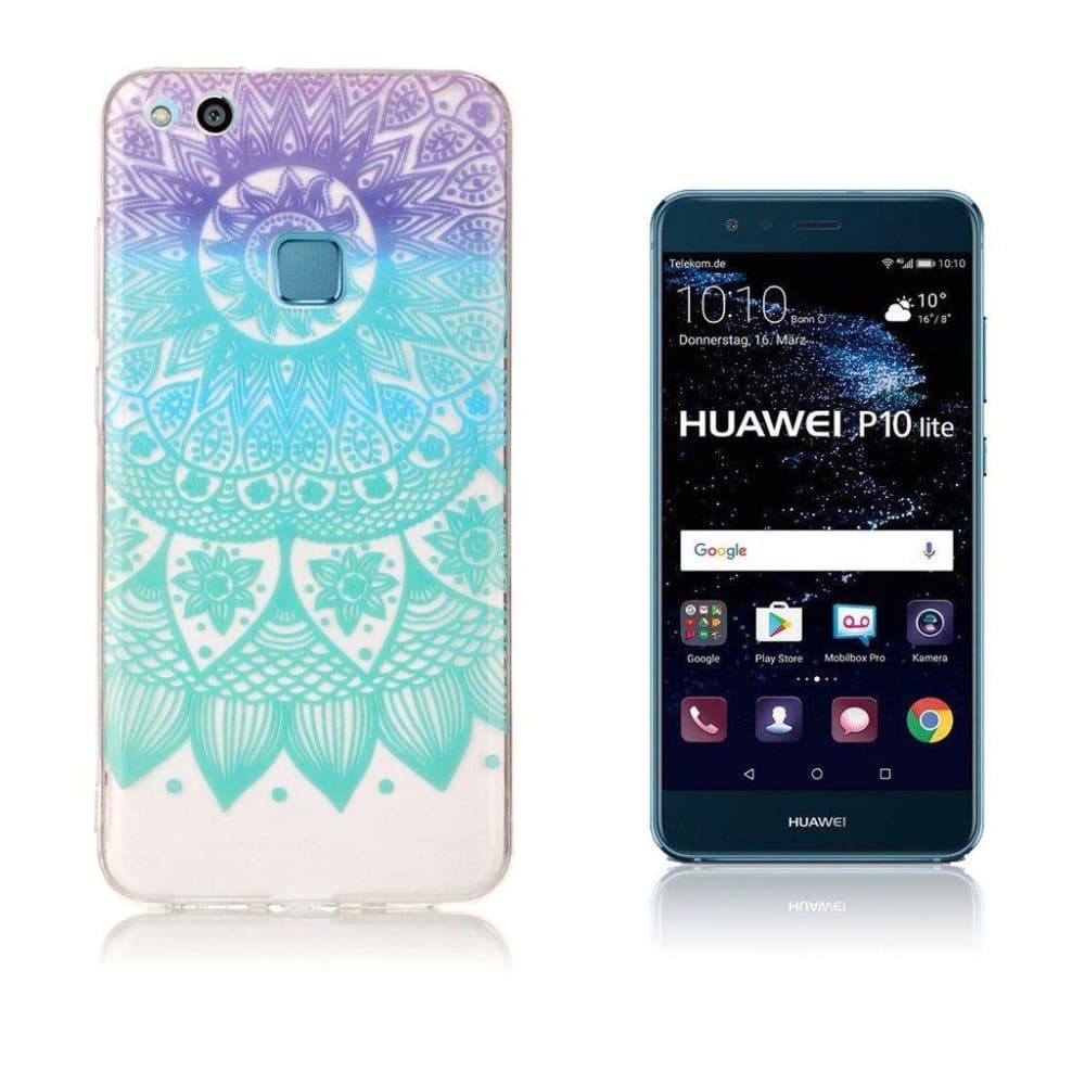 Huawei P10 Lite Smart og brugernemt cover - Abstrakt blomste