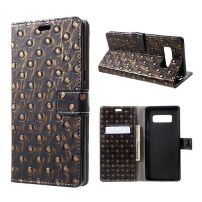 Samsung Galaxy Note 8 etui med metal type tryk - Brun