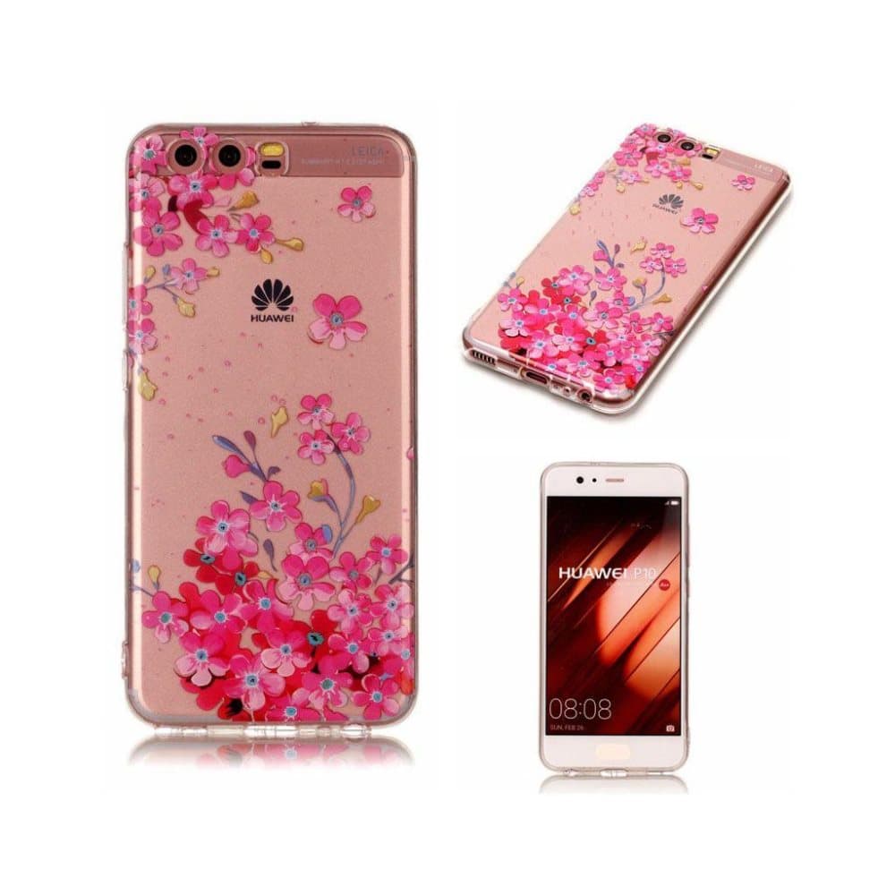 Huawei P10 Læder etui med unik motiv - Levende blomster