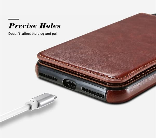 iPhone 8 Plus - NKOBEE Stilrent Läderskal med Plånbok/Kortfack