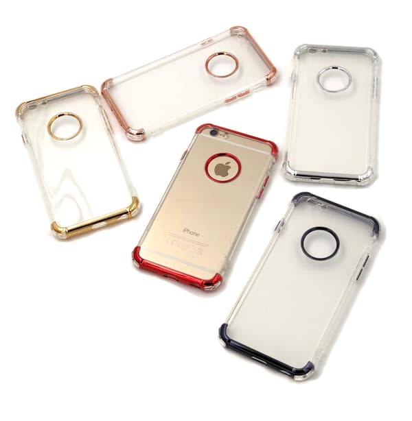 Extra tåligt design silikonskal | färgade kanter iPhone 8