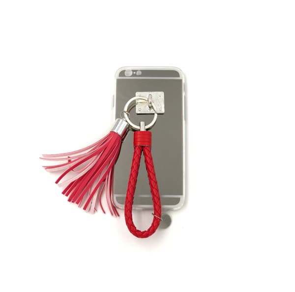 Bling Spegelskal med tofs & band iPhone 6/6S