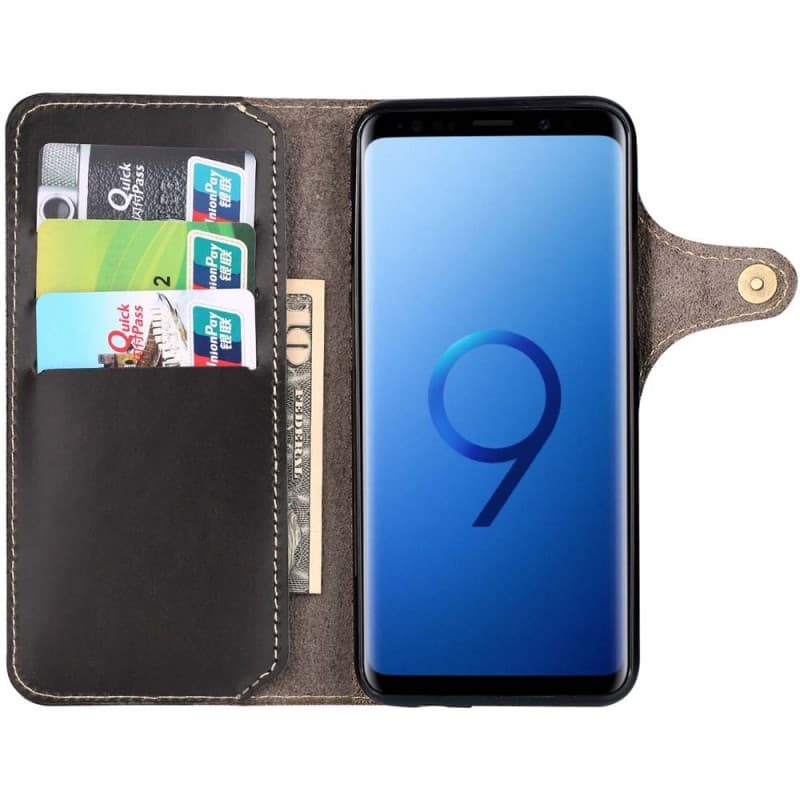Mobilplånbok 3-kort äkta läder Samsung Galaxy S9 Plus (SM-G965F)