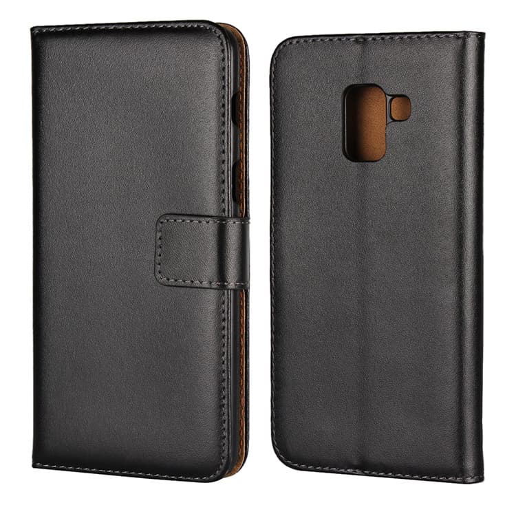 Plånboksfodral Äkta Skinn Samsung A8 2018