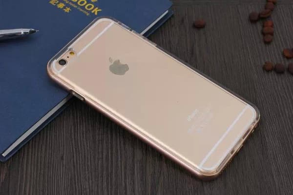 TPU silikonskal med färgad ram iPhone 6/6S Guld
