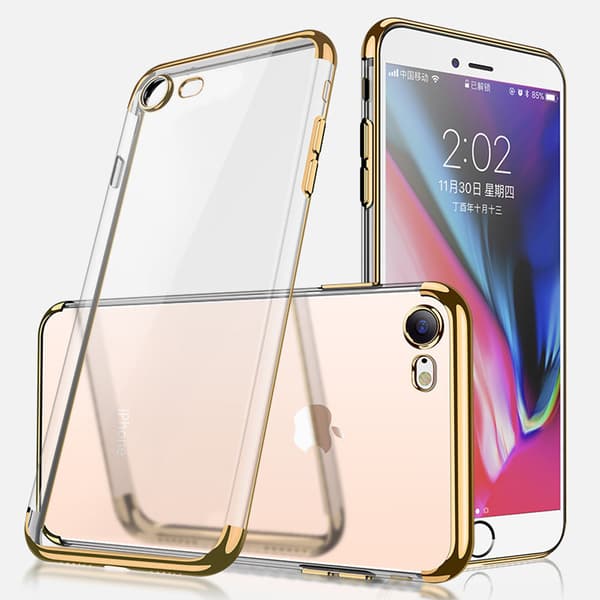 Elektropläterat TPU-skal iPhone 6 / 6s med 2 skärmskydd.
