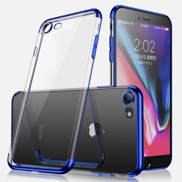 Elektropläterat TPU-skal iPhone 6 / 6s med 2 skärmskydd.