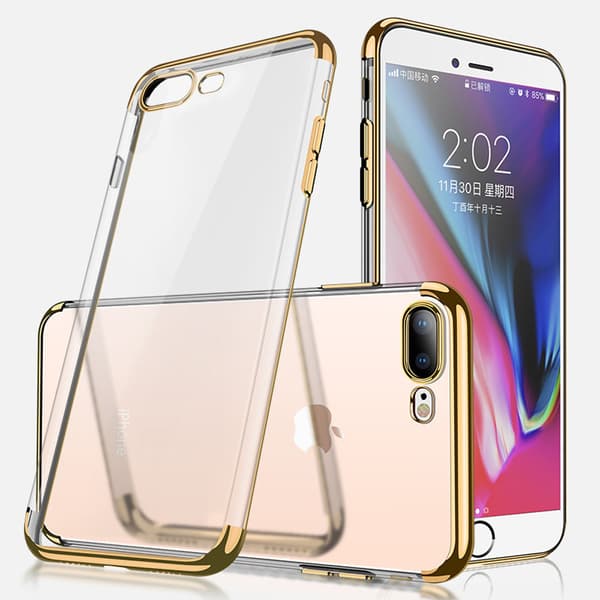 Elektropläterat TPU-skal iPhone 6+ Plus med 2 skärmskydd.