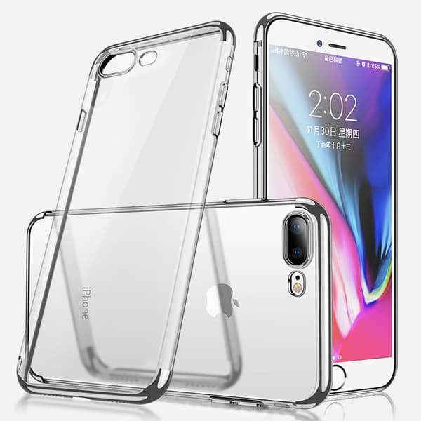 Elektropläterat TPU-skal iPhone 6+ Plus med 2 skärmskydd.