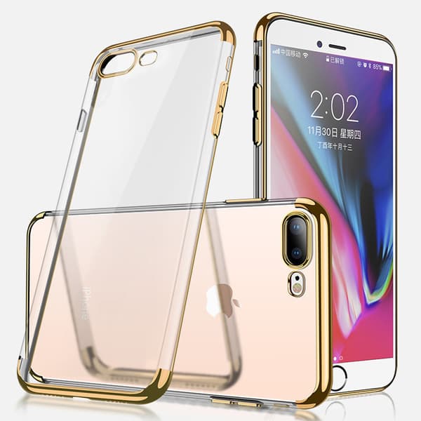 Elektropläterat TPU-skal iPhone 6+ Plus med 2 skärmskydd.